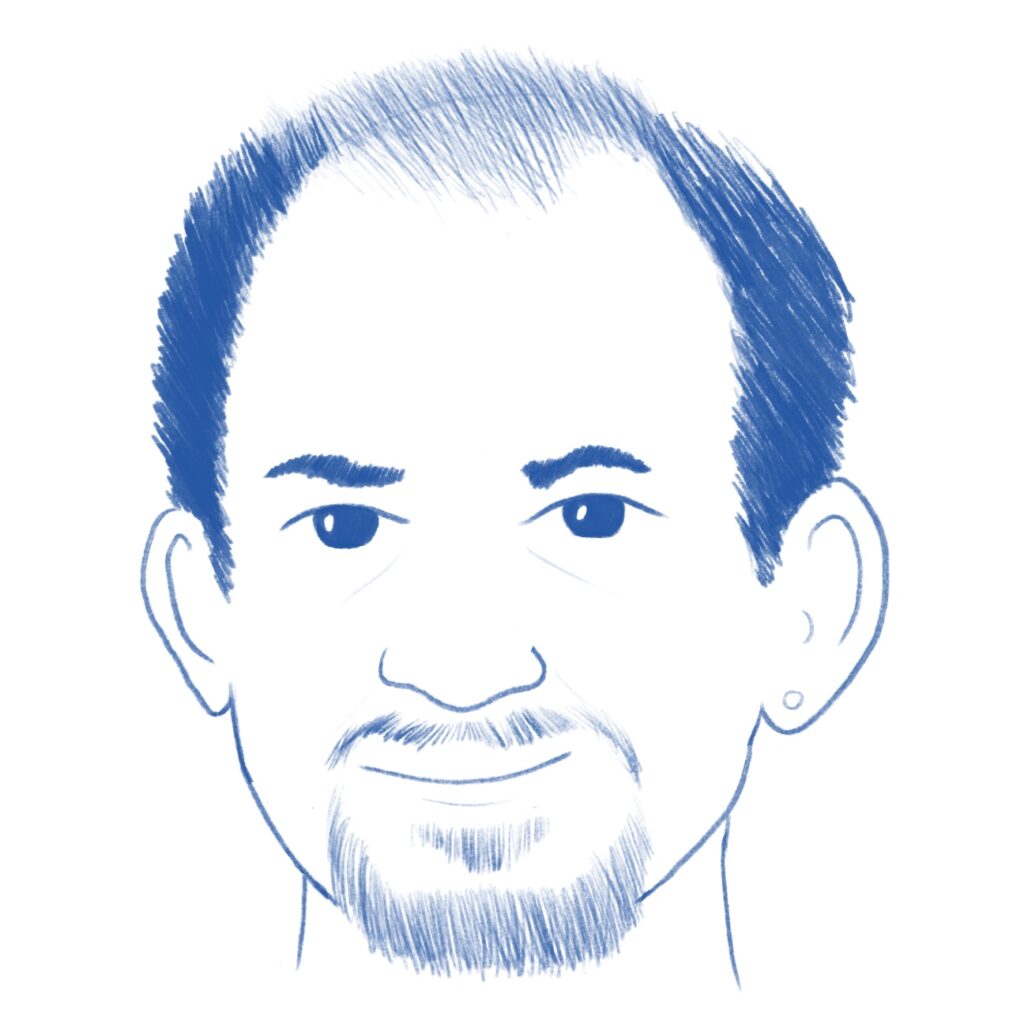 A drawing I made of my cousin Bruce.